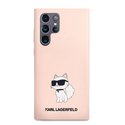 Θήκη για Samsung Galaxy S23 Ultra S918, Karl Lagerfeld, Silicone Choupette, Ροζ