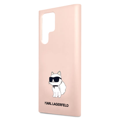 Θήκη για Samsung Galaxy S23 Ultra S918, Karl Lagerfeld, Silicone Choupette, Ροζ