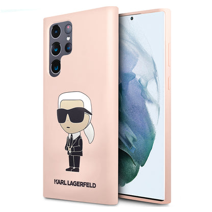 Θήκη για Samsung Galaxy S23 Ultra S918, Karl Lagerfeld, Silicone Ikonik Karl, Ροζ