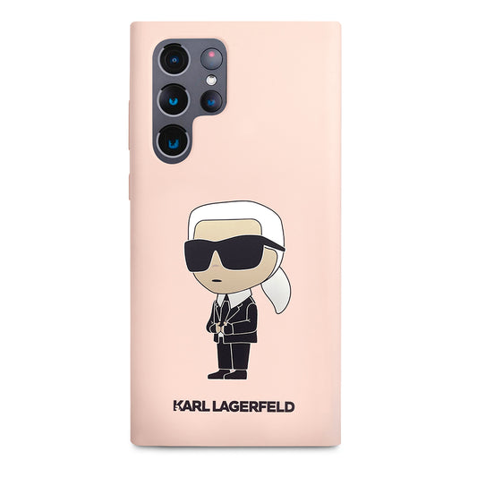 Θήκη για Samsung Galaxy S23 Ultra S918, Karl Lagerfeld, Silicone Ikonik Karl, Ροζ