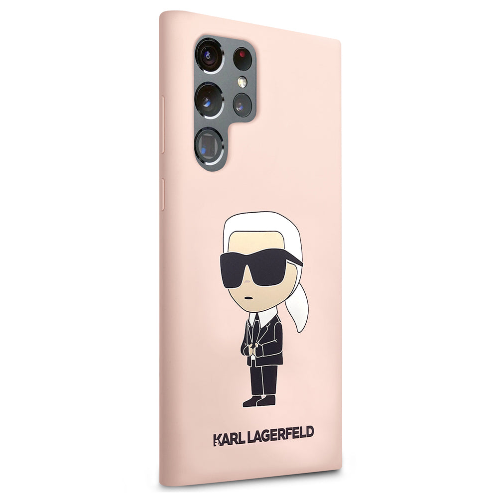 Θήκη για Samsung Galaxy S23 Ultra S918, Karl Lagerfeld, Silicone Ikonik Karl, Ροζ