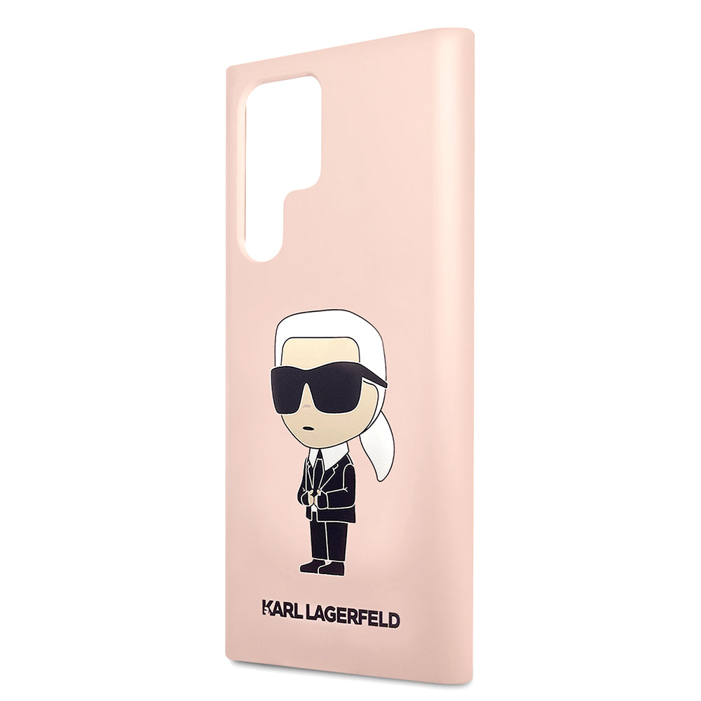 Θήκη για Samsung Galaxy S23 Ultra S918, Karl Lagerfeld, Silicone Ikonik Karl, Ροζ