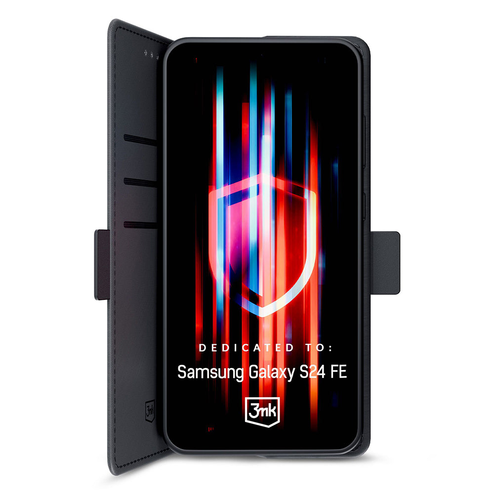 Θήκη για Samsung Galaxy S24 FE S721, 3MK, Πορτοφόλι, Μαύρο