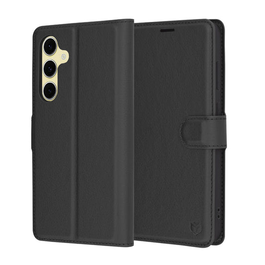 Θήκη για Samsung Galaxy S24 FE S721, Techsuit, Δερμάτινο Φολιο, Μαύρο
