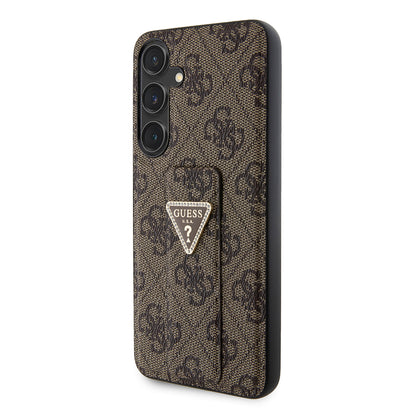 Θήκη για Samsung Galaxy S24+ S926, Guess, Grip Stand 4G Triangle Strass, Καφέ