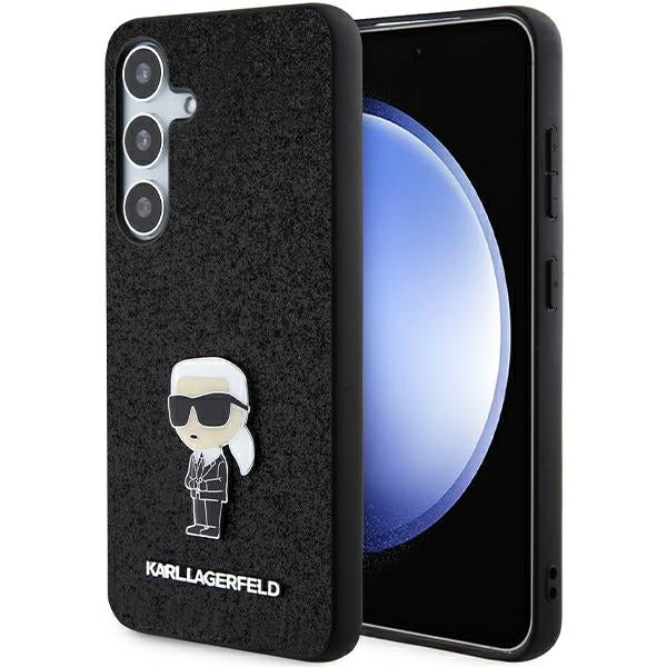 Θήκη για Samsung Galaxy S24+ S926, Karl Lagerfeld, Glitter Ikonik Karl Logo, Μαύρη