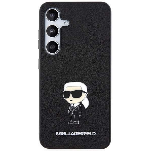 Θήκη για Samsung Galaxy S24+ S926, Karl Lagerfeld, Glitter Ikonik Karl Logo, Μαύρη