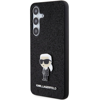 Θήκη για Samsung Galaxy S24+ S926, Karl Lagerfeld, Glitter Ikonik Karl Logo, Μαύρη