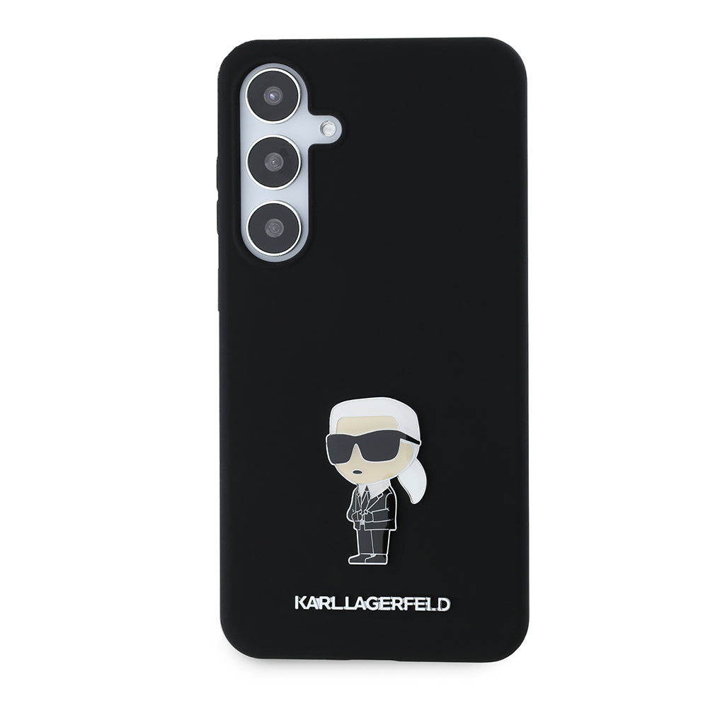 Θήκη για Samsung Galaxy S24+ S926, Karl Lagerfeld, Silicone Ikonik Karl Metal, Μαύρη