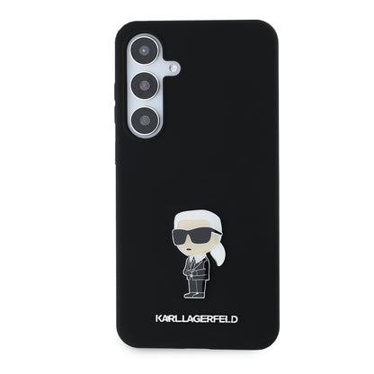Θήκη για Samsung Galaxy S24+ S926, Karl Lagerfeld, Silicone Ikonik Karl Metal, Μαύρη