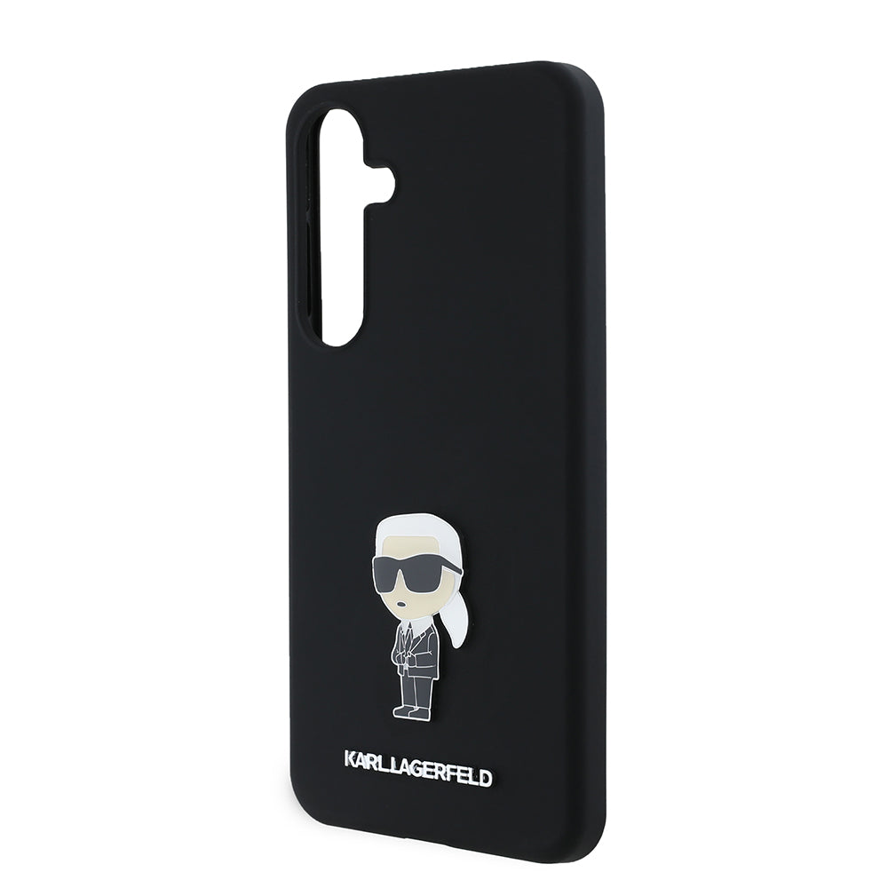 Θήκη για Samsung Galaxy S24+ S926, Karl Lagerfeld, Silicone Ikonik Karl Metal, Μαύρη