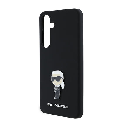 Θήκη για Samsung Galaxy S24+ S926, Karl Lagerfeld, Silicone Ikonik Karl Metal, Μαύρη