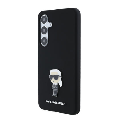 Θήκη για Samsung Galaxy S24+ S926, Karl Lagerfeld, Silicone Ikonik Karl Metal, Μαύρη