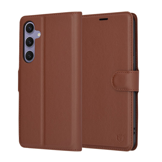 Case for Samsung Galaxy S24+ S926, Techsuit, Leather Folio, Brown