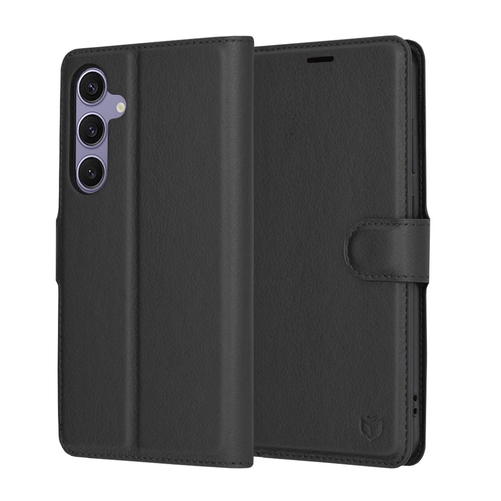 Case for Samsung Galaxy S24+ S926, Techsuit, Leather Folio, Black