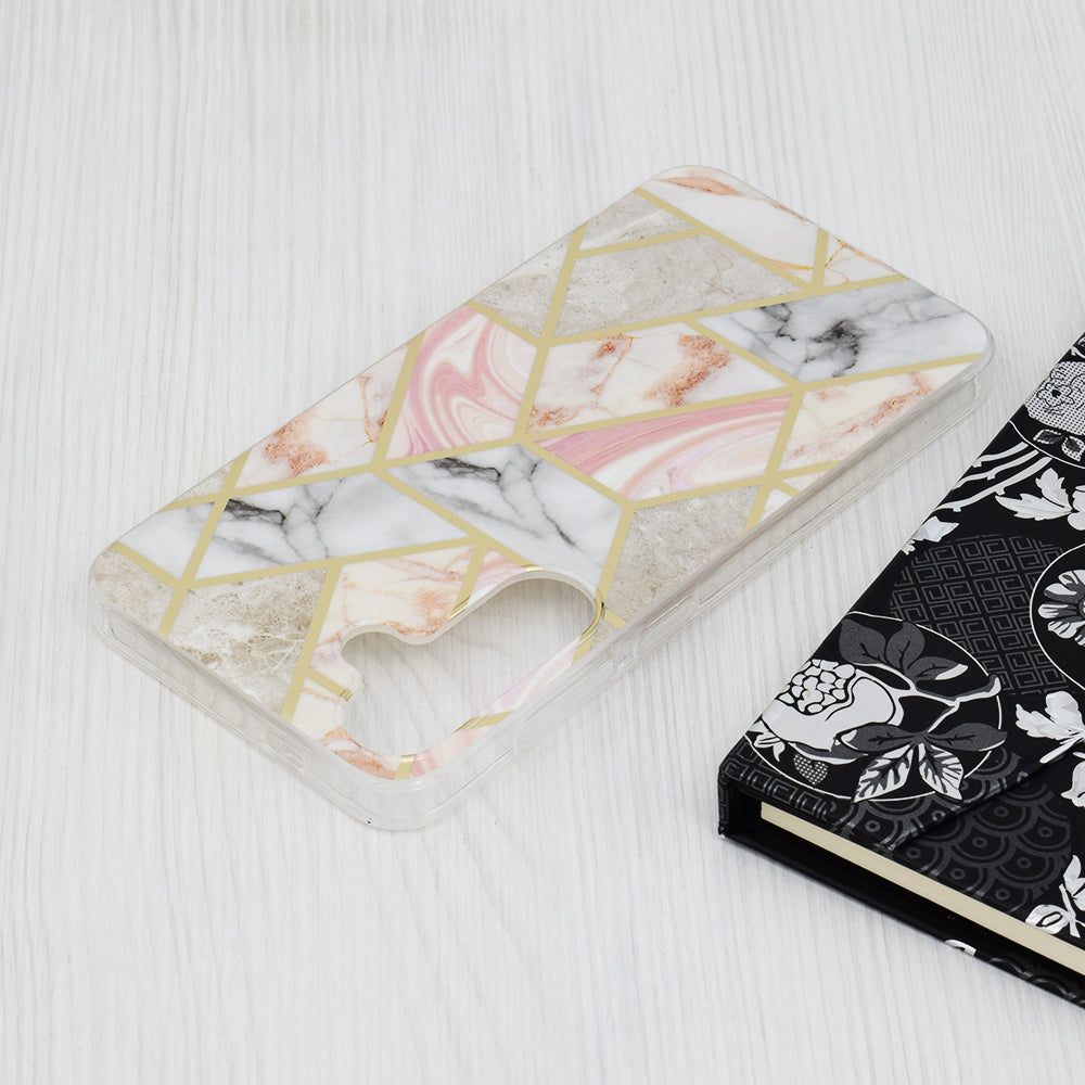 Θήκη για Samsung Galaxy S24+ S926, Techsuit, Marble, Ροζ