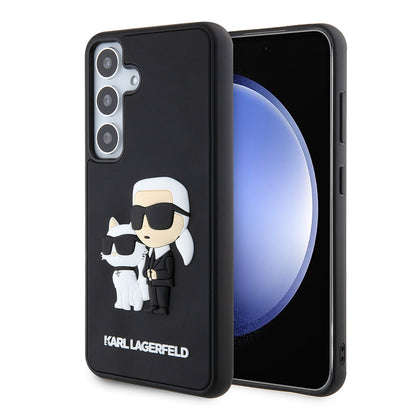 Θήκη για Samsung Galaxy S24 S921, Karl Lagerfeld, 3D Rubber Karl & Choupette, Μαύρη
