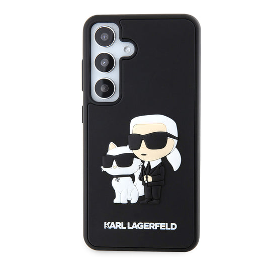 Θήκη για Samsung Galaxy S24 S921, Karl Lagerfeld, 3D Rubber Karl & Choupette, Μαύρη