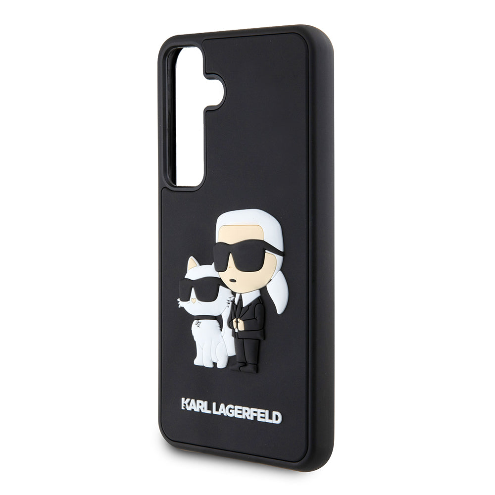 Θήκη για Samsung Galaxy S24 S921, Karl Lagerfeld, 3D Rubber Karl & Choupette, Μαύρη