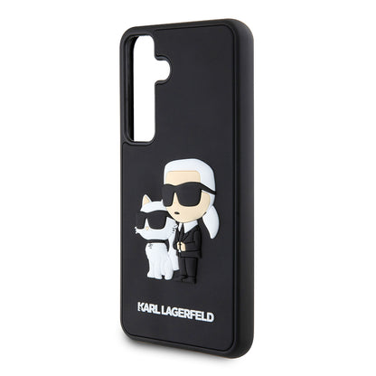 Θήκη για Samsung Galaxy S24 S921, Karl Lagerfeld, 3D Rubber Karl & Choupette, Μαύρη