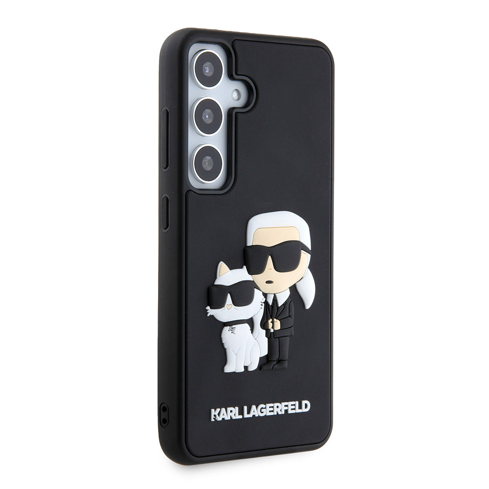 Θήκη για Samsung Galaxy S24 S921, Karl Lagerfeld, 3D Rubber Karl & Choupette, Μαύρη