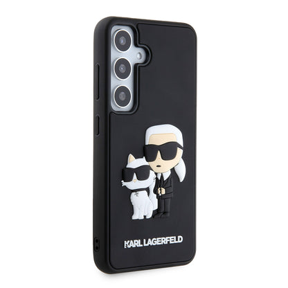 Θήκη για Samsung Galaxy S24 S921, Karl Lagerfeld, 3D Rubber Karl & Choupette, Μαύρη