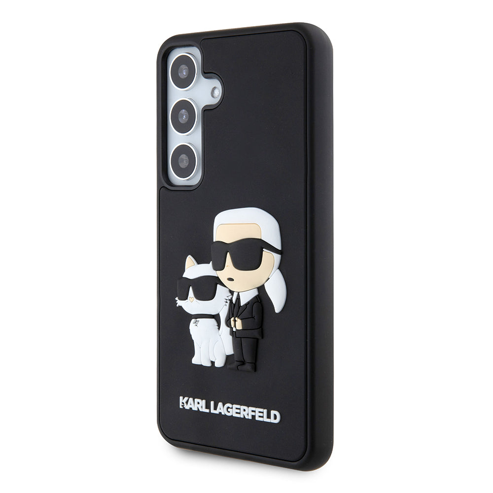 Θήκη για Samsung Galaxy S24 S921, Karl Lagerfeld, 3D Rubber Karl & Choupette, Μαύρη