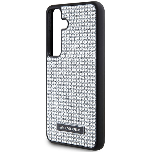 Θήκη για Samsung Galaxy S24 S921, Karl Lagerfeld, Rhinestone Metal Plate, Ασημί