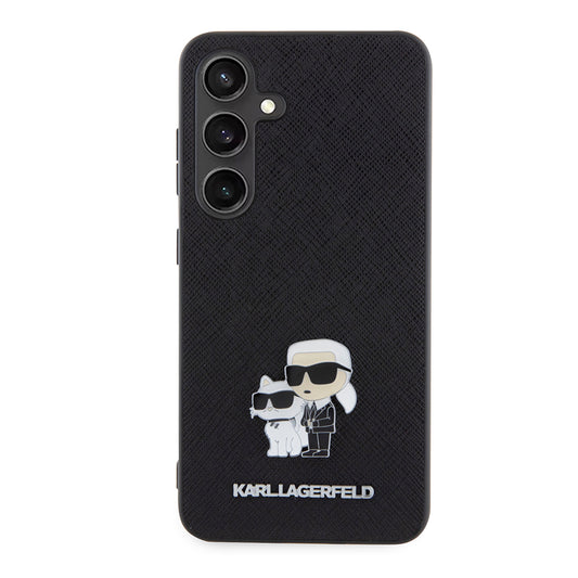 Θήκη για Samsung Galaxy S24 S921, Karl Lagerfeld, Saffiano Karl & Choupette Metal, Μαύρη