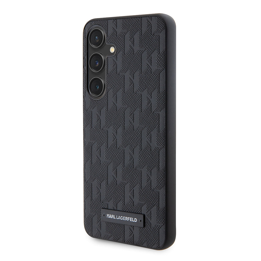 Θήκη για Samsung Galaxy S24 S921, Karl Lagerfeld, Saffiano Mono Metal Logo, Μαύρη
