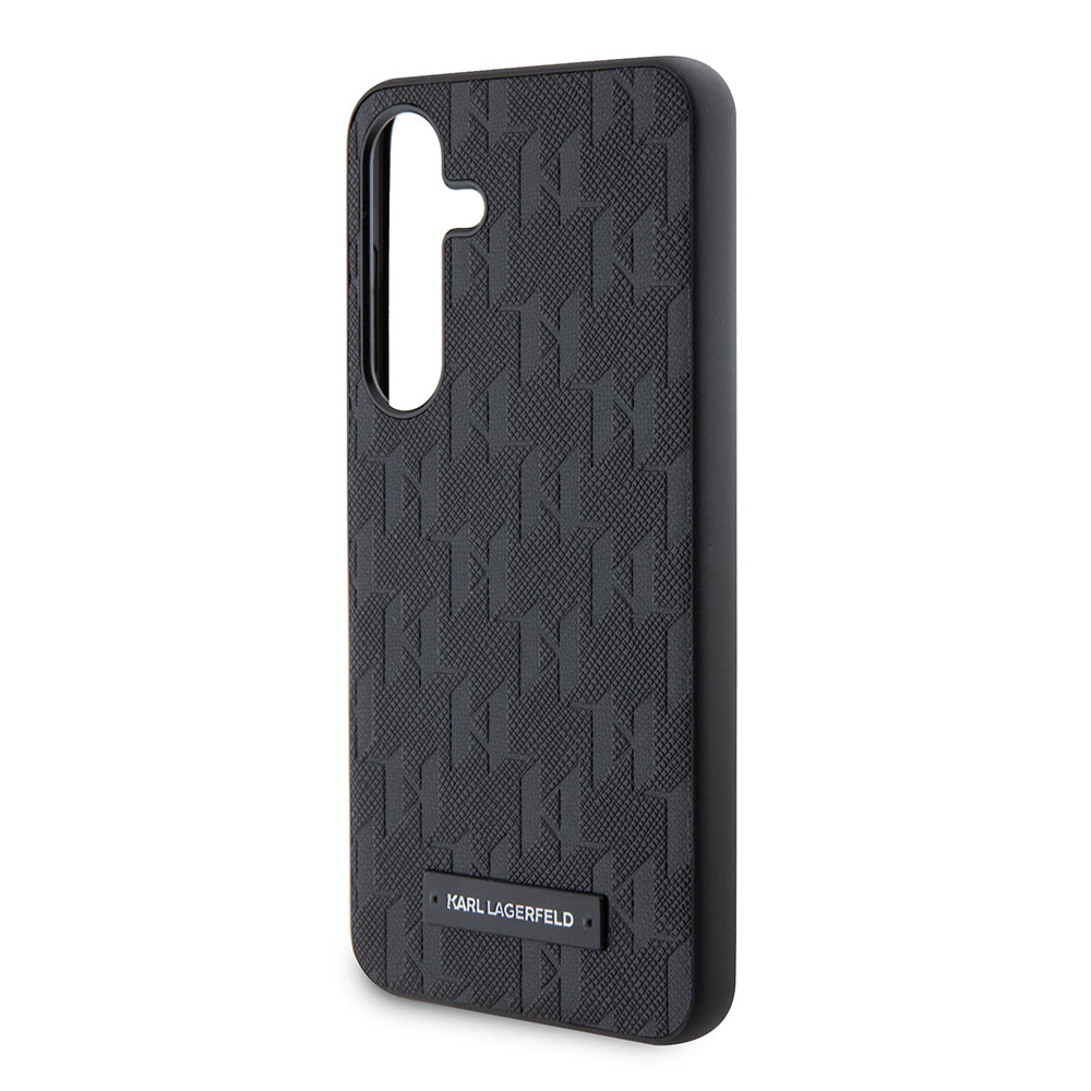 Θήκη για Samsung Galaxy S24 S921, Karl Lagerfeld, Saffiano Mono Metal Logo, Μαύρη