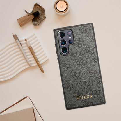 Θήκη για Samsung Galaxy S24 Ultra S928, Guess, 4G Metal Gold Logo, Καφέ