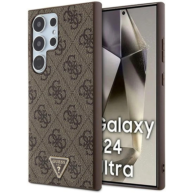 Θήκη για Samsung Galaxy S24 Ultra S928, Guess, 4G Triangle Strass, Καφέ