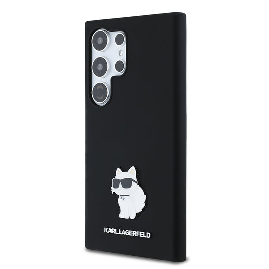 Θήκη για Samsung Galaxy S24 Ultra S928, Karl Lagerfeld, Silicone Choupette Metal, Μαύρη