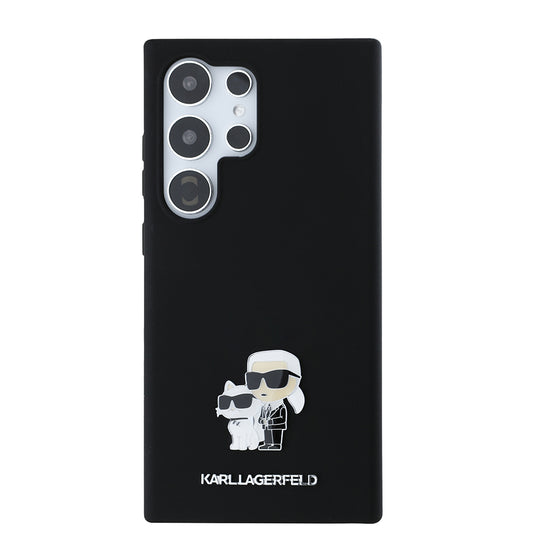 Θήκη για Samsung Galaxy S24 Ultra S928, Karl Lagerfeld, Silicone Karl & Choupette, Μαύρη