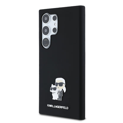 Θήκη για Samsung Galaxy S24 Ultra S928, Karl Lagerfeld, Silicone Karl & Choupette, Μαύρη