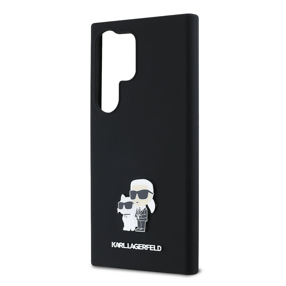 Θήκη για Samsung Galaxy S24 Ultra S928, Karl Lagerfeld, Silicone Karl & Choupette, Μαύρη