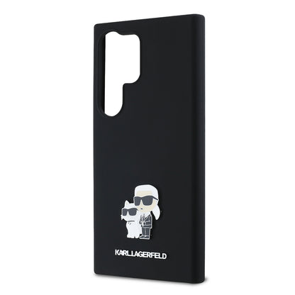 Θήκη για Samsung Galaxy S24 Ultra S928, Karl Lagerfeld, Silicone Karl & Choupette, Μαύρη