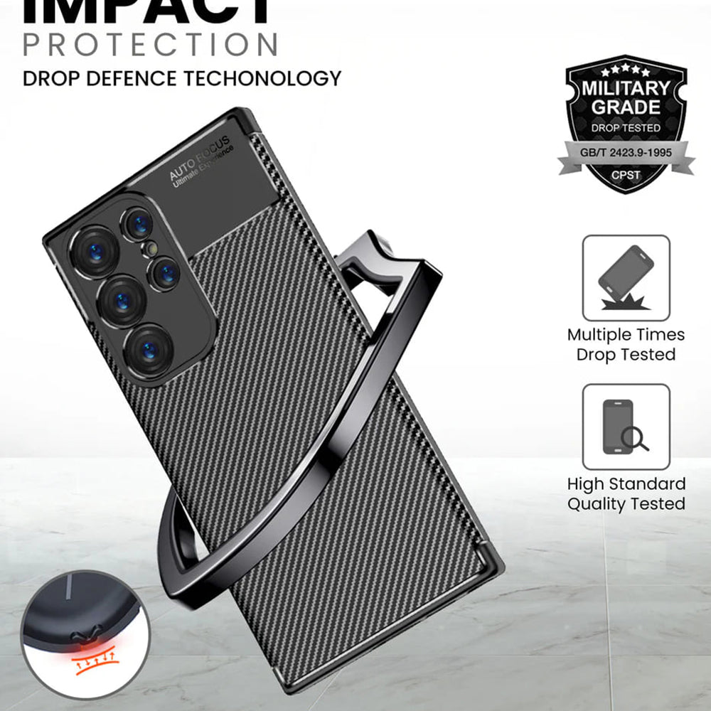Θήκη για Samsung Galaxy S24 Ultra S928, Techsuit, CarbonFiber, Μαύρο