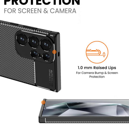 Θήκη για Samsung Galaxy S24 Ultra S928, Techsuit, CarbonFiber, Μαύρο