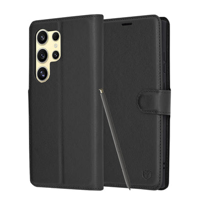Θήκη για Samsung Galaxy S24 Ultra S928, Techsuit, Leather Folio, Μαύρο