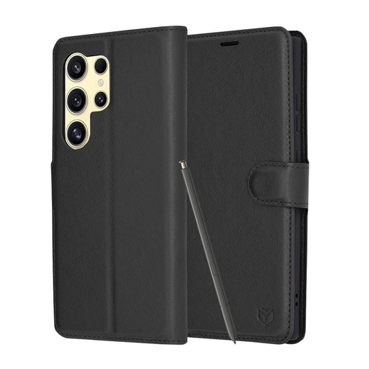 Θήκη για Samsung Galaxy S24 Ultra S928, Techsuit, Leather Folio, Μαύρο