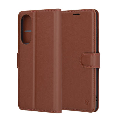 Case for Samsung Galaxy S25 Edge S937, Techsuit, Leather Folio, Brown