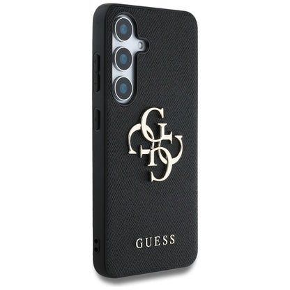 Θήκη για Samsung Galaxy S25+ S936, Guess, 4G Grained Big and Classic Logo, Μαύρη