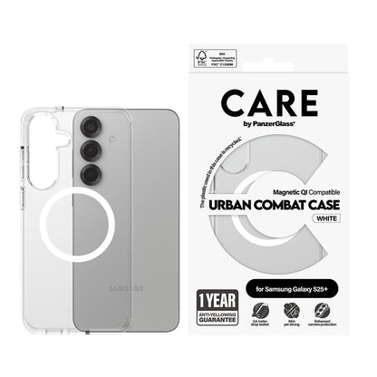 Θήκη για Samsung Galaxy S25+ S936, PanzerGlass, Care Urban Combat, Διαφανής Λευκή