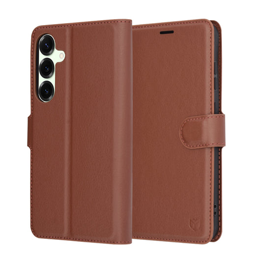 Θήκη για Samsung Galaxy S25+ S936, Techsuit, Δερμάτινο Φύλλο, Καφέ