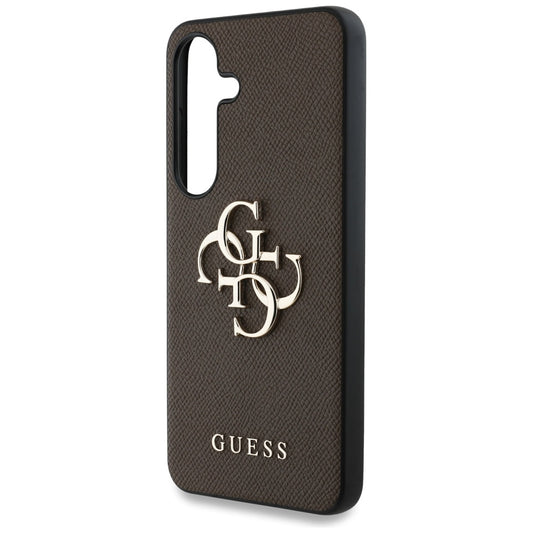 Θήκη για Samsung Galaxy S25 S931, Guess, 4G Grained Big and Classic Logo, Καφέ