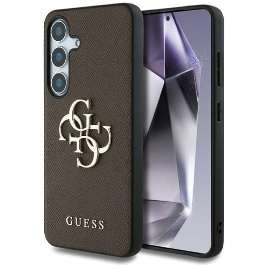 Θήκη για Samsung Galaxy S25 S931, Guess, 4G Grained Big and Classic Logo, Καφέ