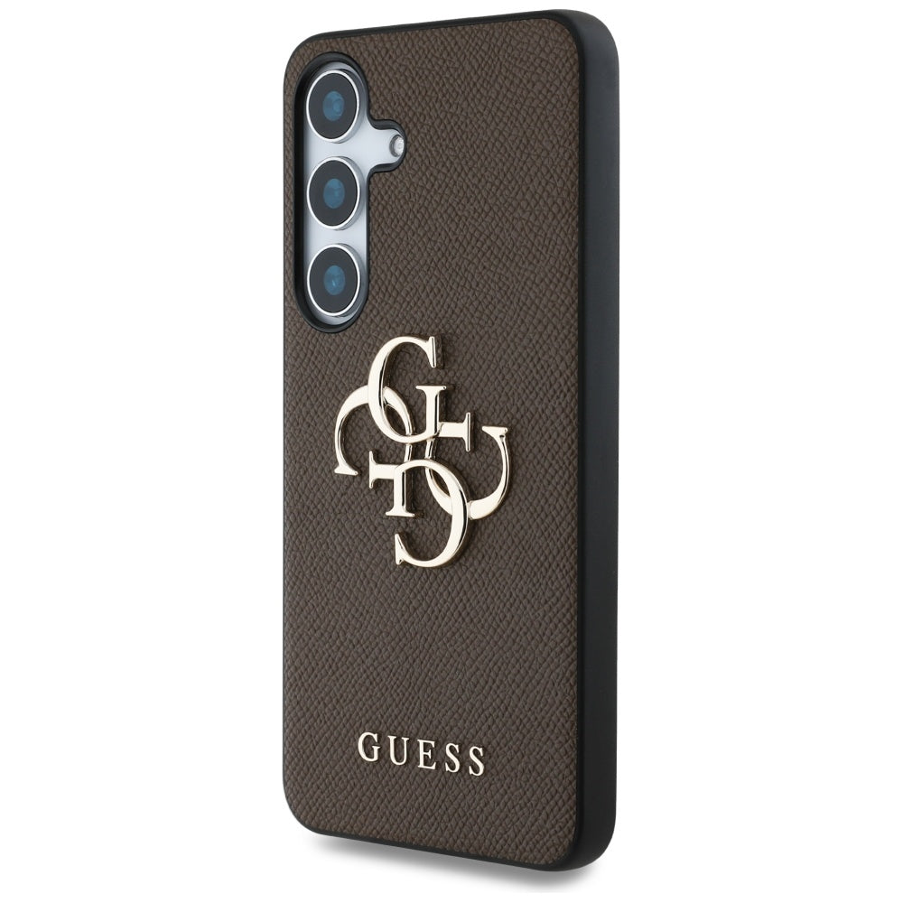 Case for Samsung Galaxy S25 S931, Guess, 4G Grained Big and Classic Logo, Brown