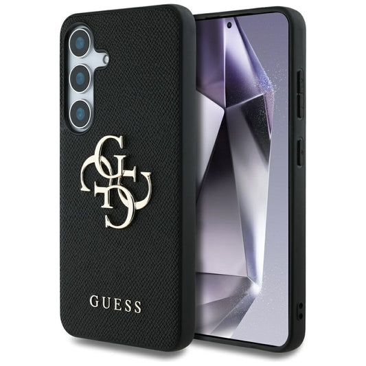 Θήκη για Samsung Galaxy S25 S931, Guess, 4G Grained Big and Classic Logo, Μαύρη